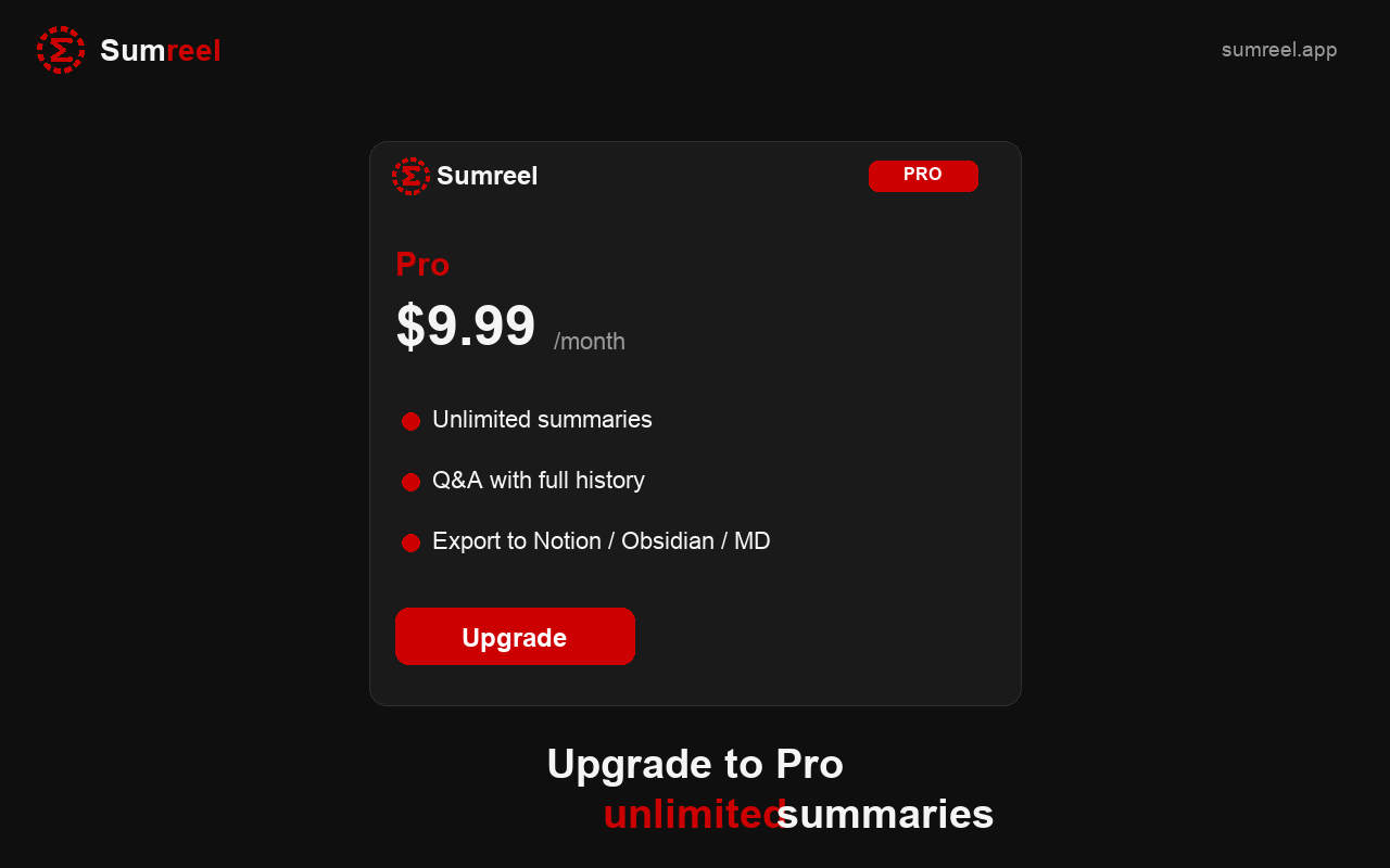 Sumreel Pro unlimited summaries